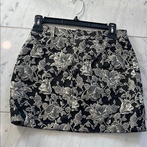 Floral Black and Gray Skirt